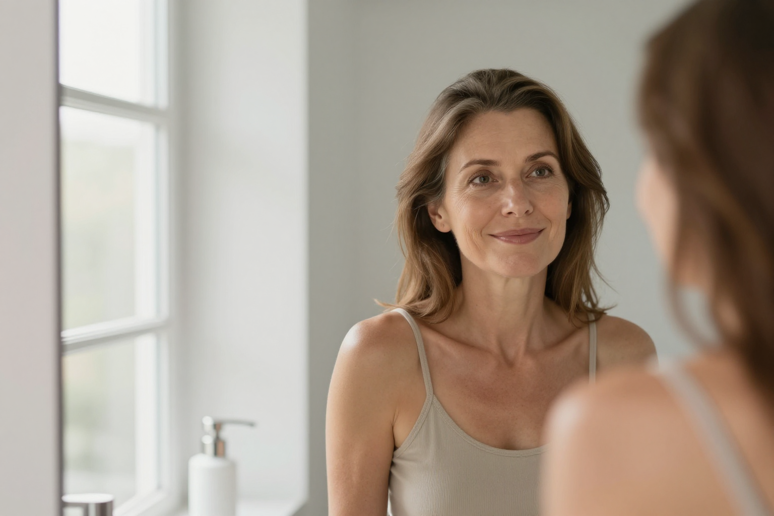 Woman in soft morning light